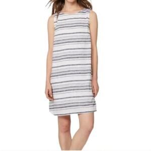 BeachLunchLounge Alina Sleeveless Stripe Linen Blend Shift Dress Size Small